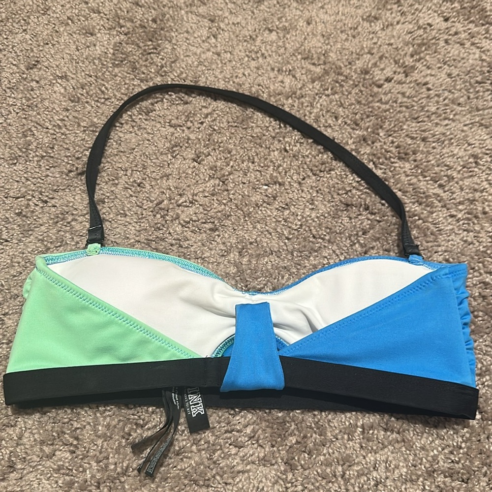 Victoria's Secret PINK neon bandeau bikini set small blue green - Picture 8 of 12